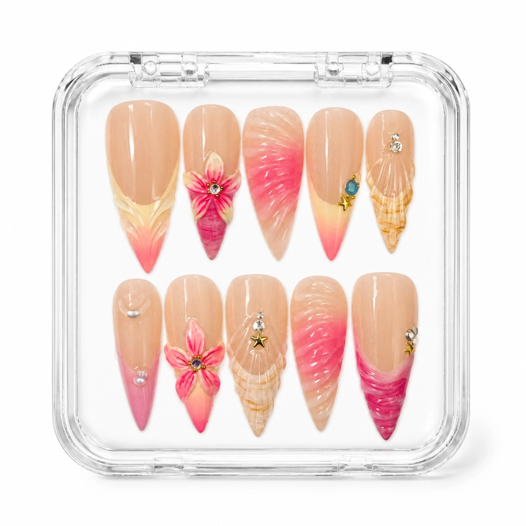 Press-on Nails Wholesale $7.90 Floral Fusion Bliss by Yabe Vietnam