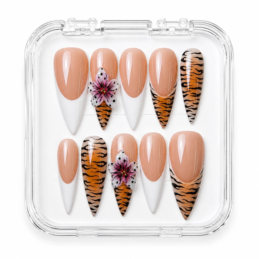 Press-on Nails Wholesale $7.90 Safari Bloom by Yabe Vietnam