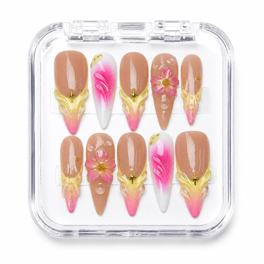 Press-on Nails Wholesale $7.90 Velvet Gilded Bloom by Yabe Vietnam