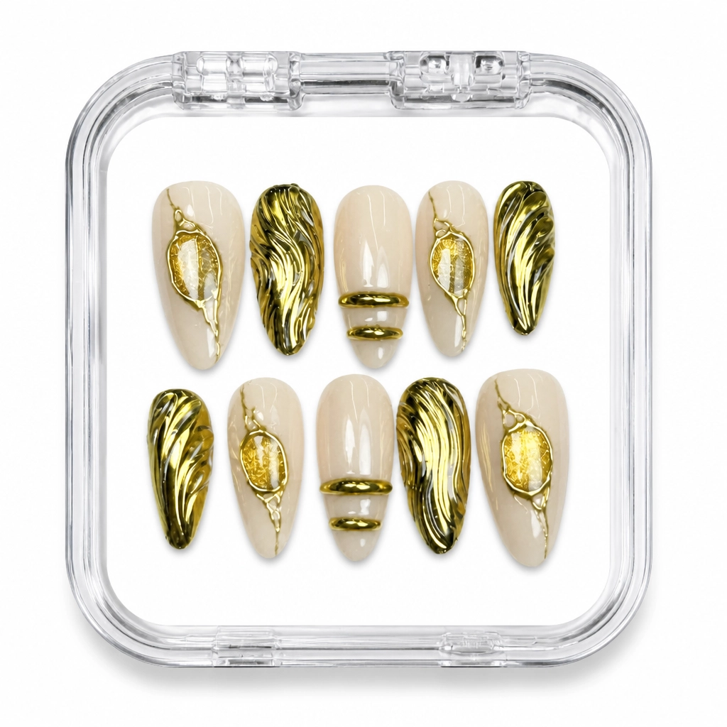 Press-on Nails Wholesale $7.90 Gilded Mirage by Yabe Vietnam