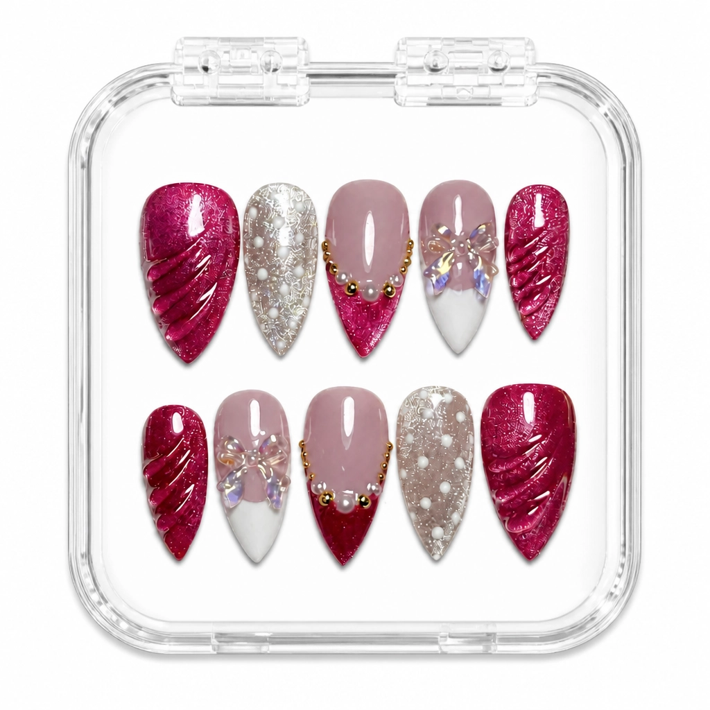 Press-on Nails Wholesale $7.90 Glimmer Crimson by Yabe Vietnam