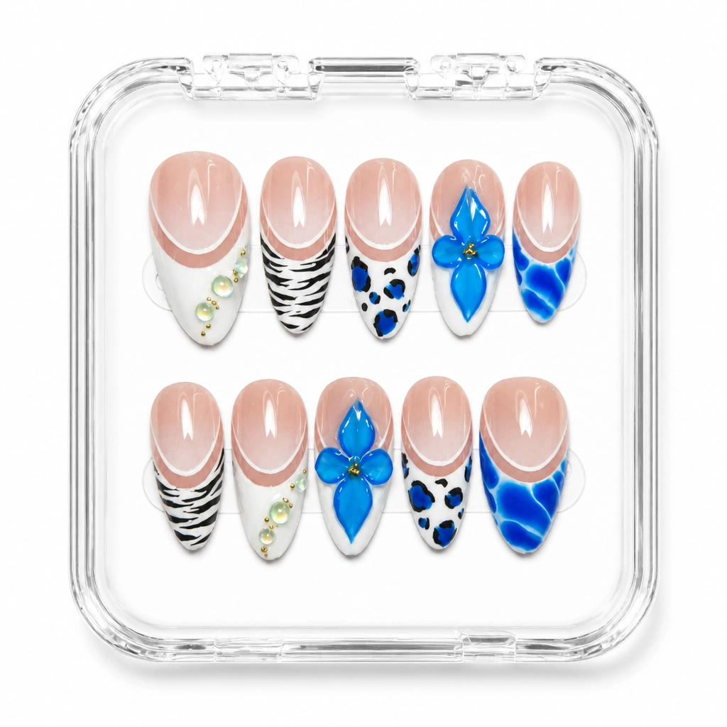 Press-on Nails Wholesale $7.90 Sapphire Elegance by Yabe Vietnam
