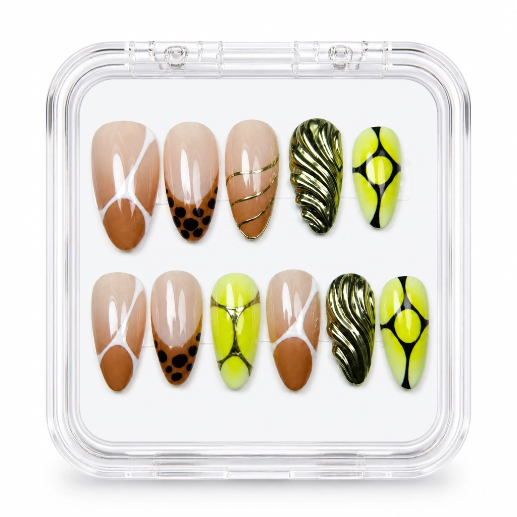 Press-on Nails Wholesale $7.90 Lime Luxe Ombre by Yabe Vietnam