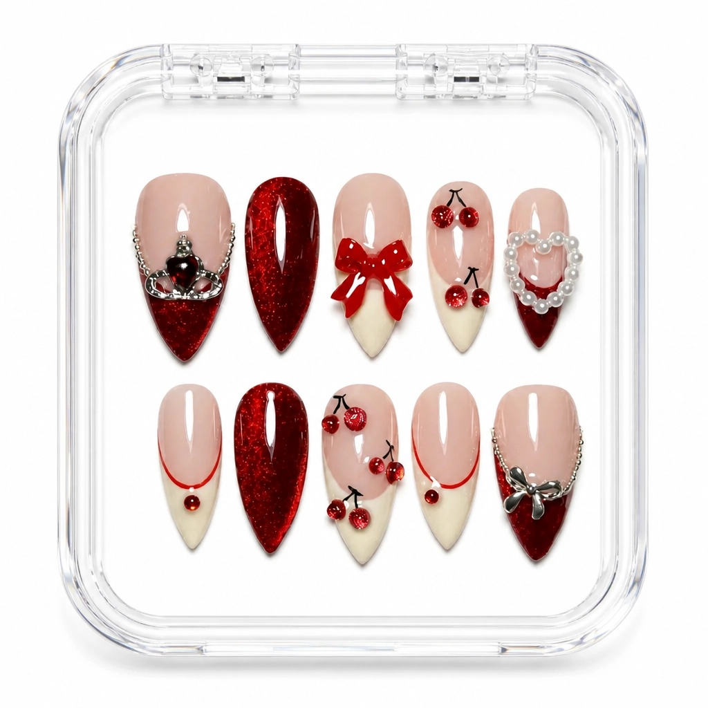 Press-on Nails Wholesale $7.90 Crimson Elegance by Yabe Vietnam