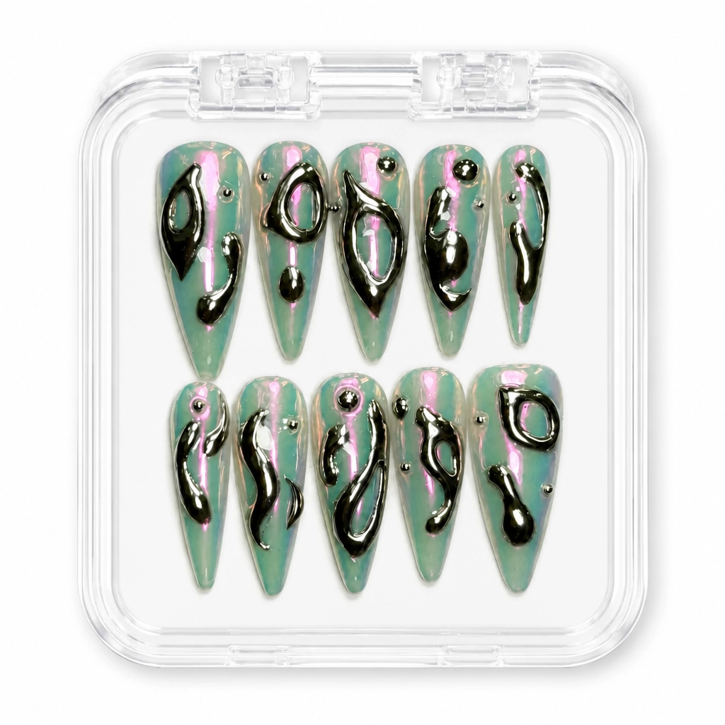 Press-on Nails Wholesale $7.90 Obsidian Dream by Yabe Vietnam