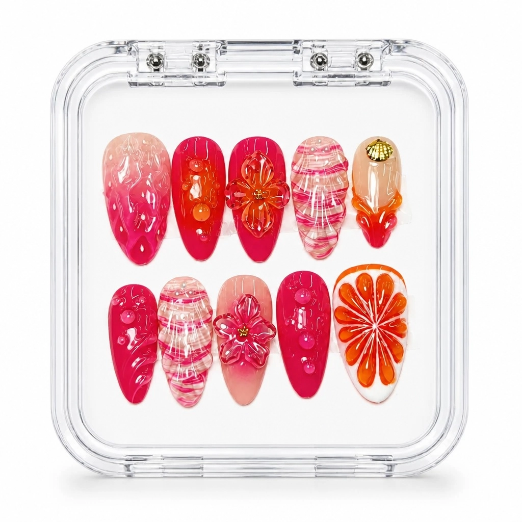Press-on Nails Wholesale $7.90 Crimson Radiance by Yabe Vietnam