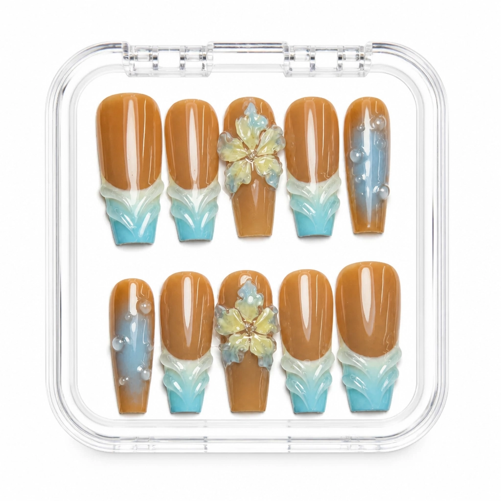 Press-on Nails Wholesale $7.90 Botanical Ombre by Yabe Vietnam