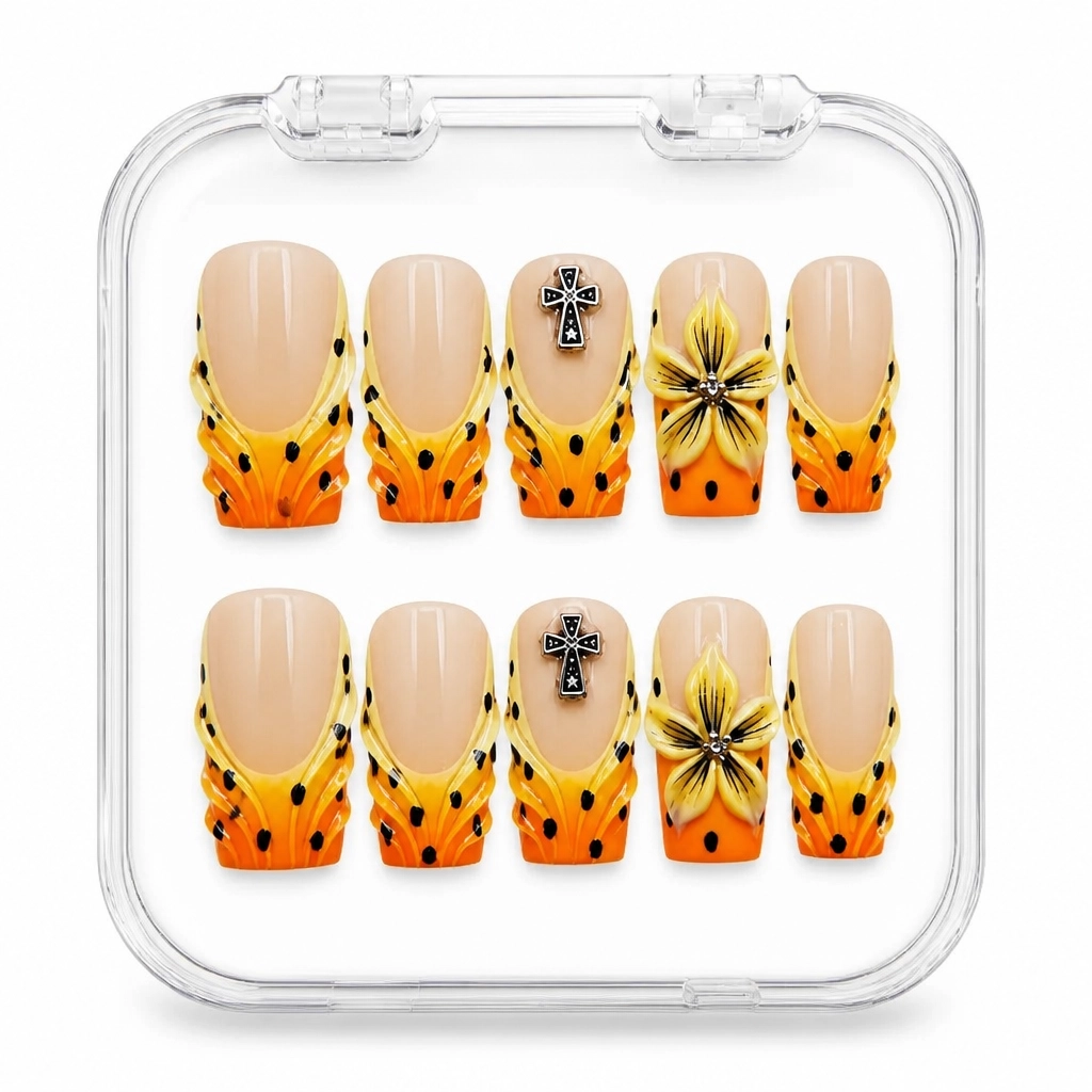 Press-on Nails Wholesale $7.90 Floral Charm by Yabe Vietnam
