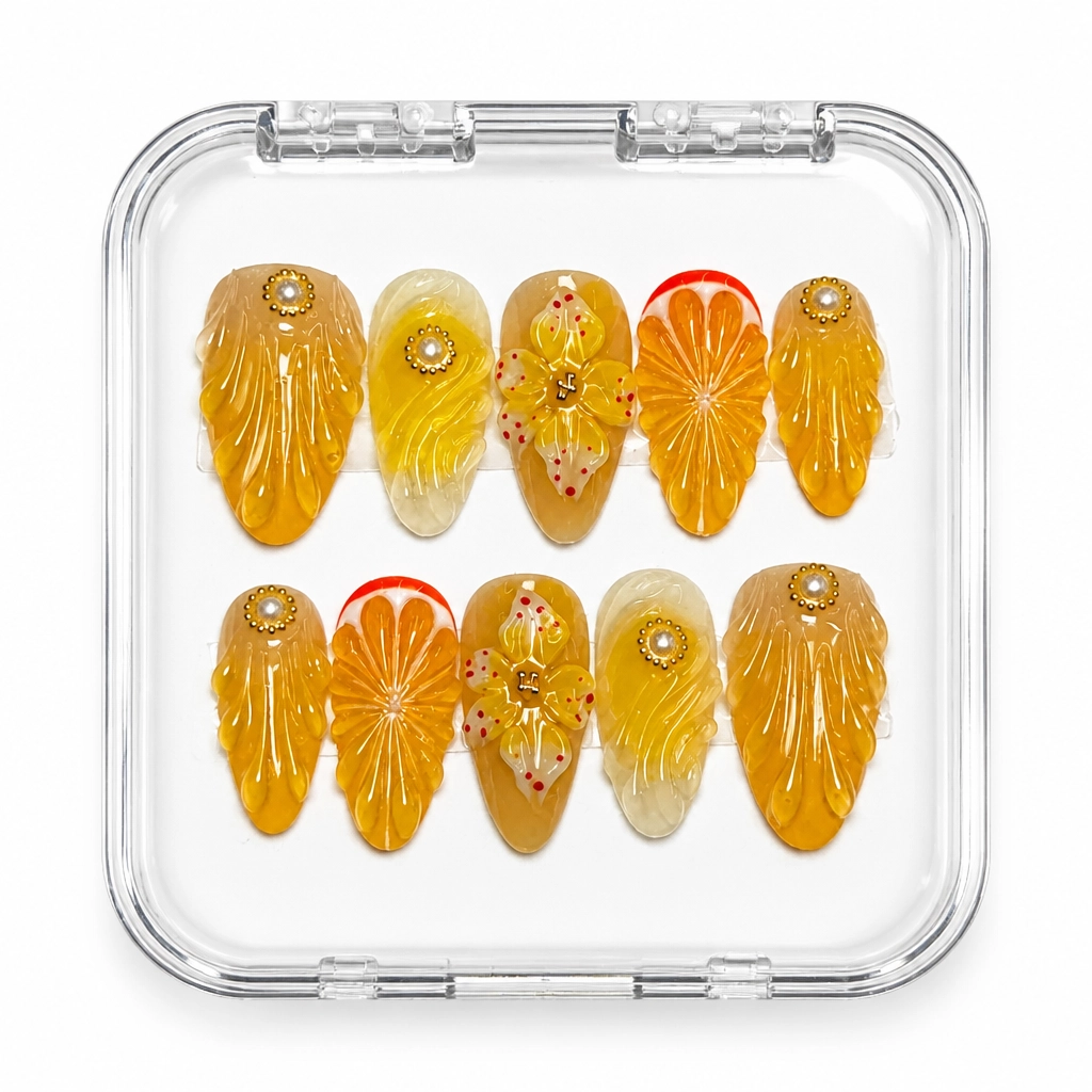Press-on Nails Wholesale $7.90 Citrus Blossom by Yabe Vietnam