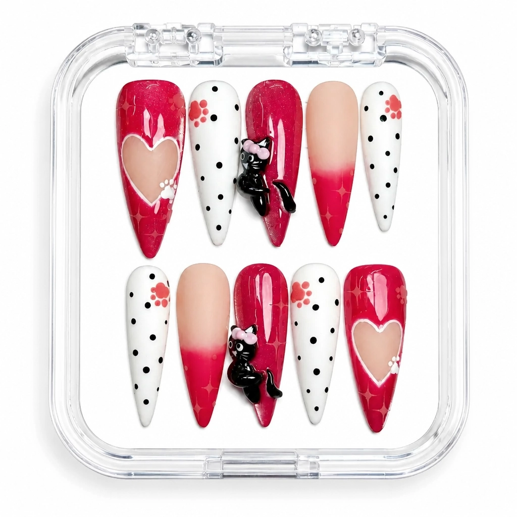 Press-on Nails Wholesale $7.90 Feline Fantasy by Yabe Vietnam