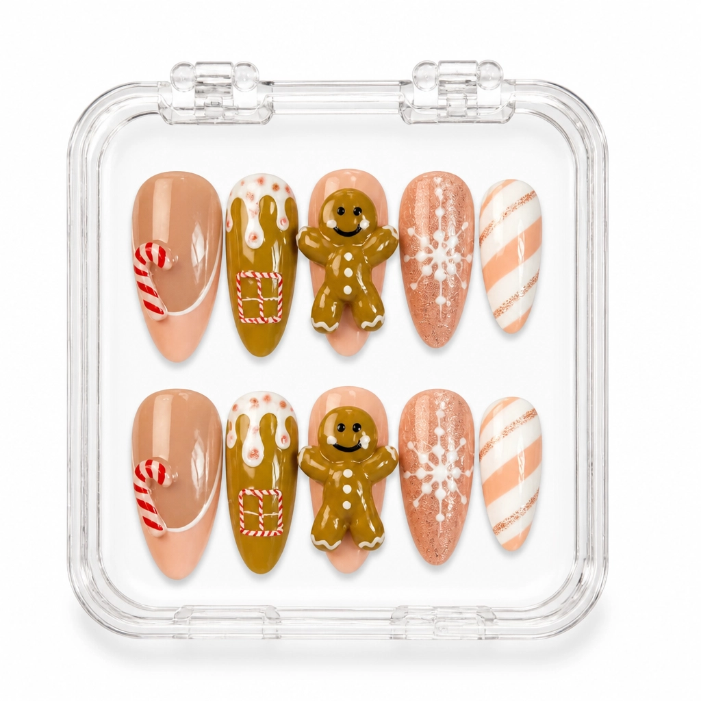 Press-on Nails Wholesale $7.90 Gingerbread Delight by Yabe Vietnam