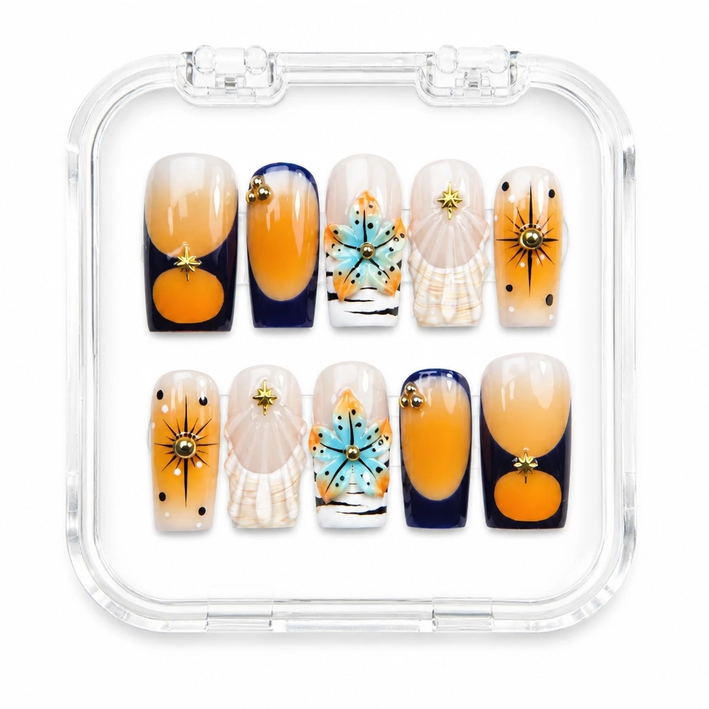 Press-on Nails Wholesale $7.90 Tropical Sunburst by Yabe Vietnam