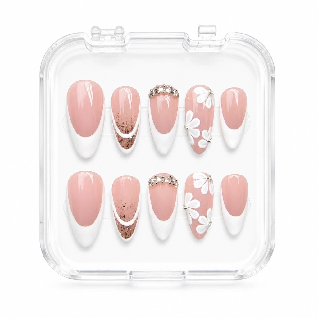 Press-on Nails Wholesale $7.90 Rosy Bloom Elegance by Yabe Vietnam