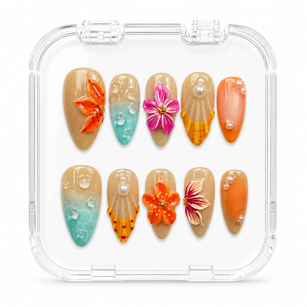 Press-on Nails Wholesale $7.90 Tropical Bloom by Yabe Vietnam