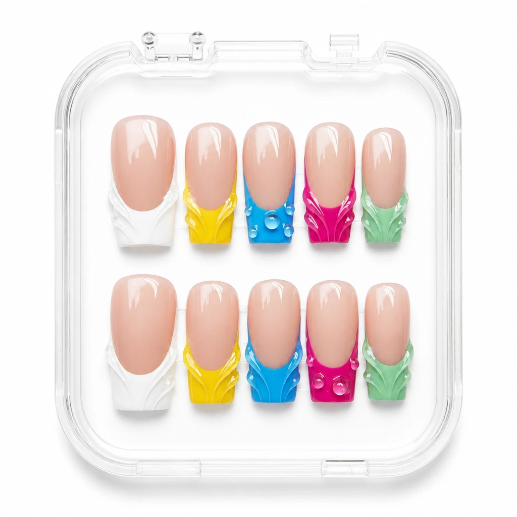 Press-on Nails Wholesale $7.90 Rainbow Droplet by Yabe Vietnam