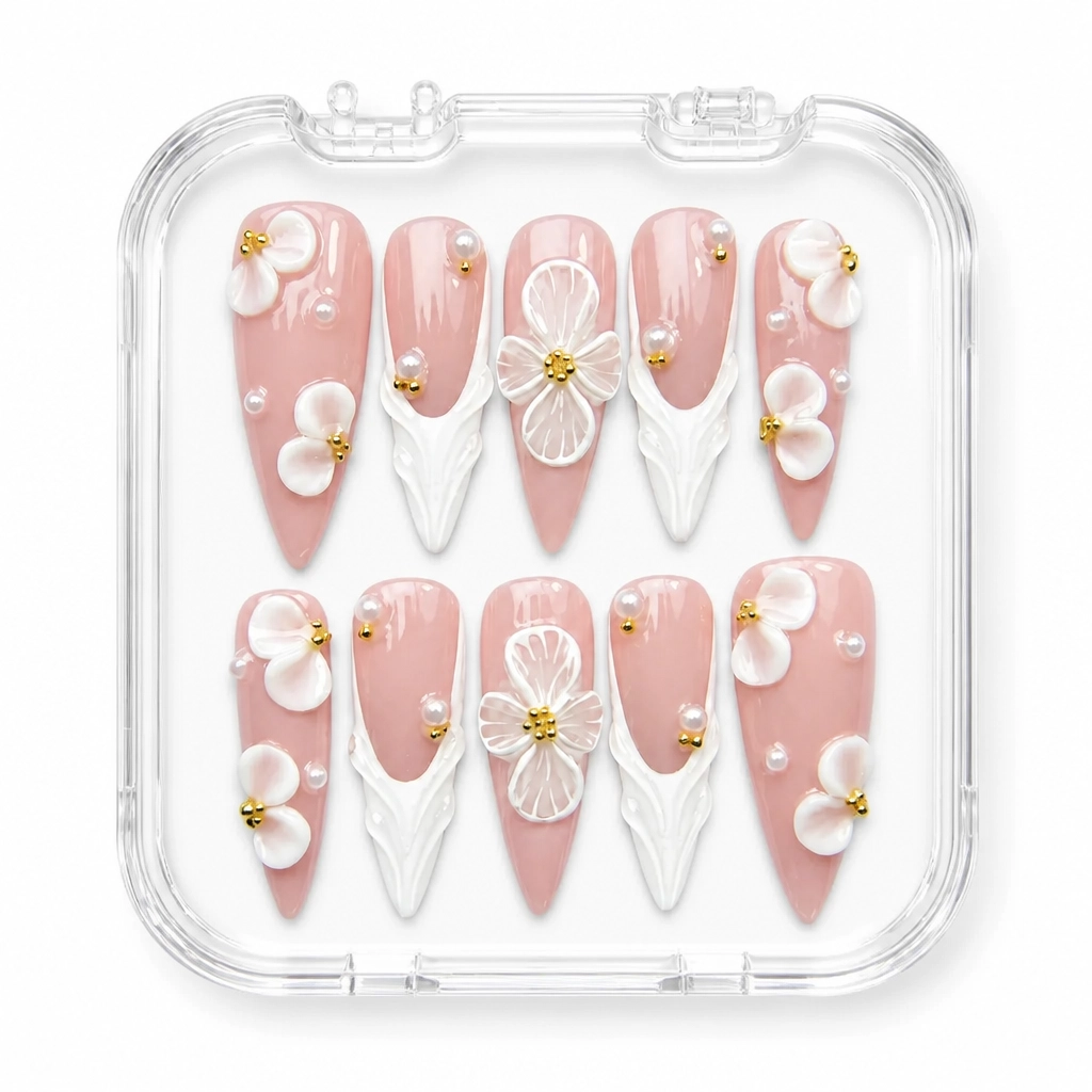 Press-on Nails Wholesale $7.90 Blossom Elegance by Yabe Vietnam