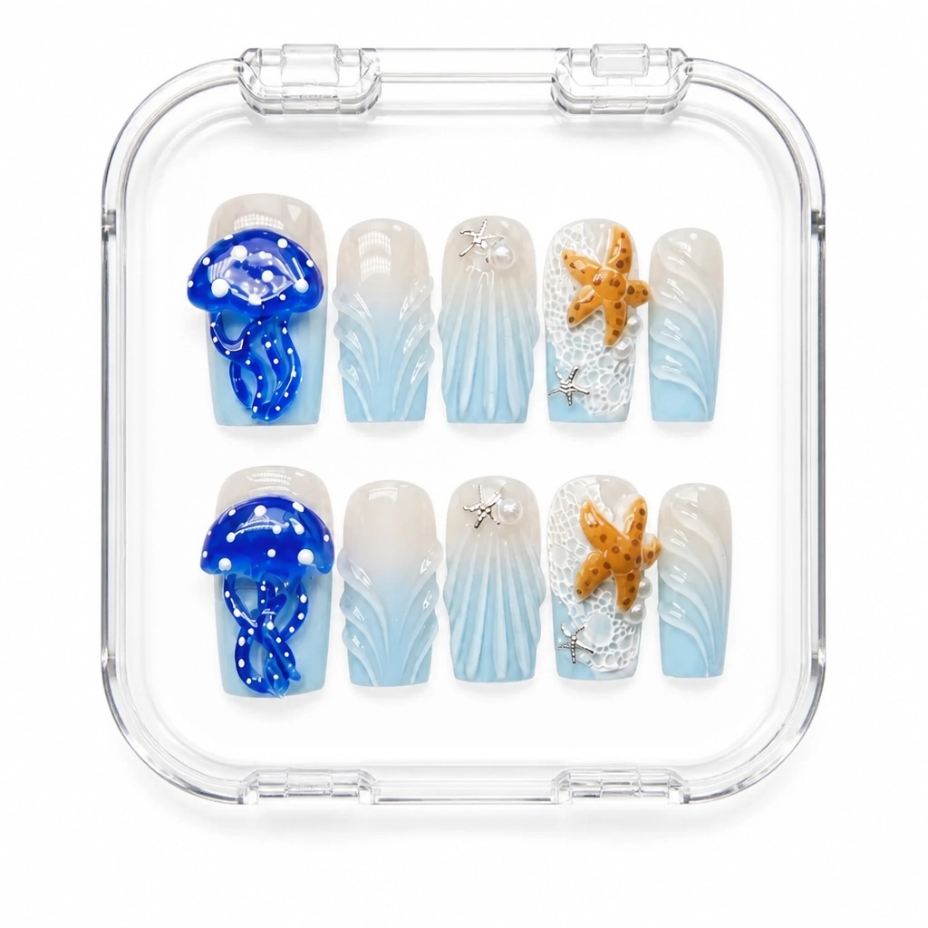 Press-on Nails Wholesale $7.90 Oceanic Elegance by Yabe Vietnam