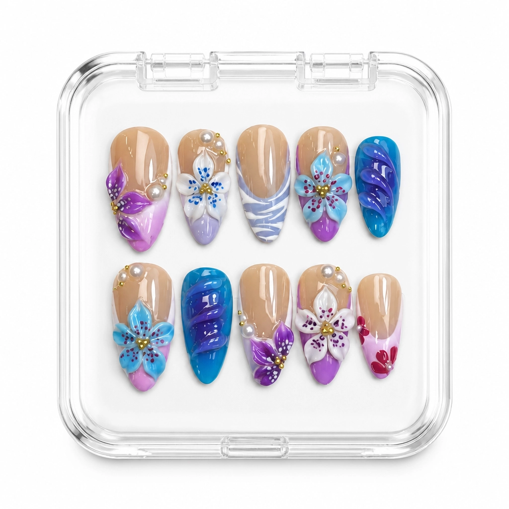 Press-on Nails Wholesale $7.90 Floral Elegance by Yabe Vietnam