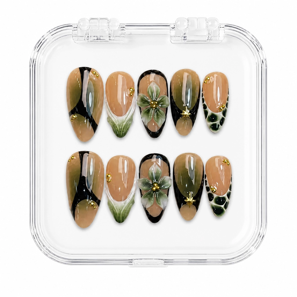 Press-on Nails Wholesale $7.90 Emerald Enchantment by Yabe Vietnam
