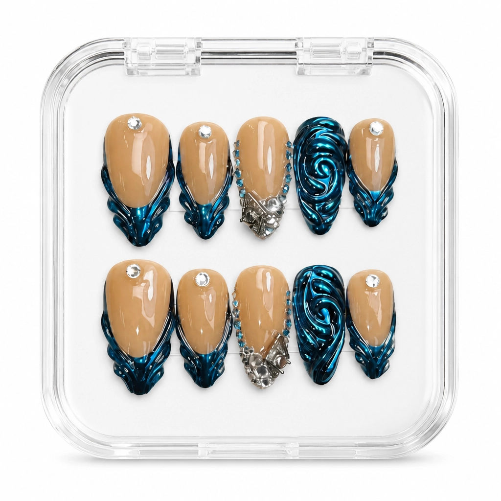Press-on Nails Wholesale $7.90 Azure Dreamscape by Yabe Vietnam