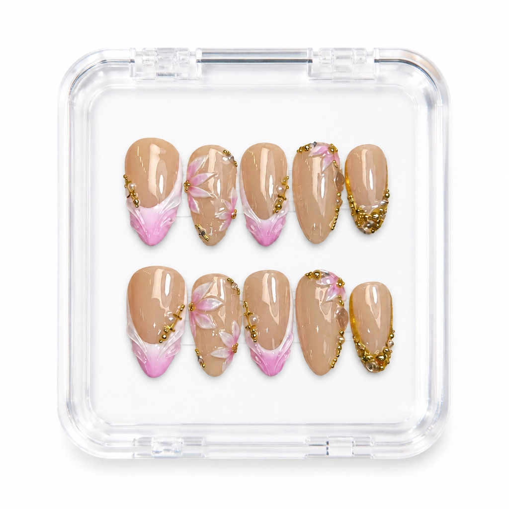 Press-on Nails Wholesale $7.90 Blush Pearl Bloom by Yabe Vietnam