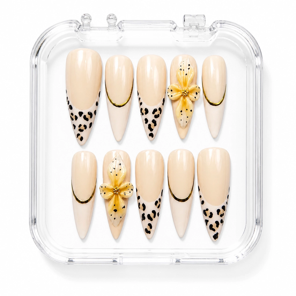 Press-on Nails Wholesale $7.90 Wild Leopard Bloom by Yabe Vietnam
