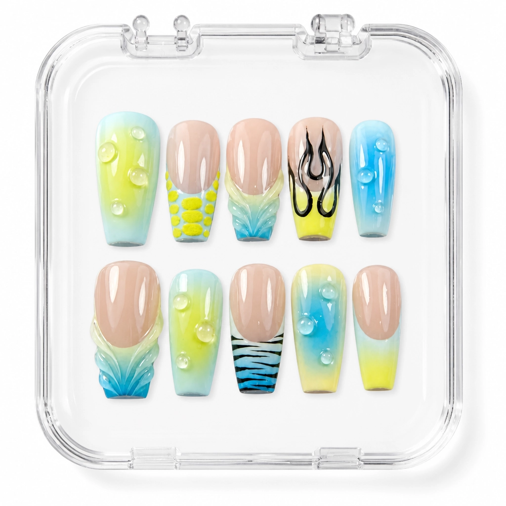 Press-on Nails Wholesale $7.90 Aquatic Wilds by Yabe Vietnam