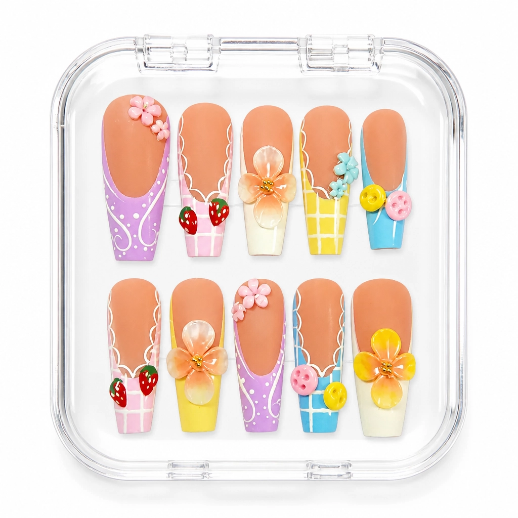 Press-on Nails Wholesale $7.90 Pastel Picnic by Yabe Vietnam