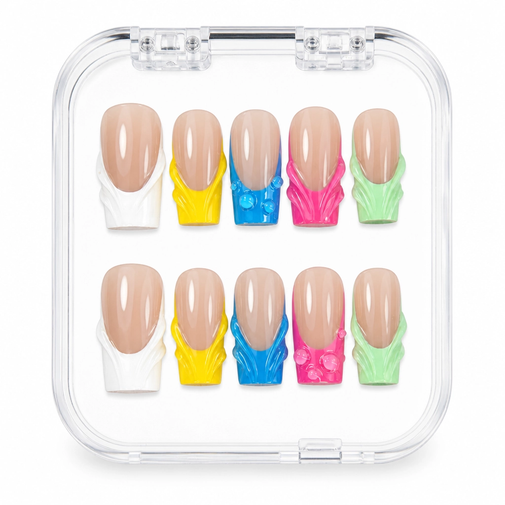 Press-on Nails Wholesale $7.90 Vibrant Splash by Yabe Vietnam