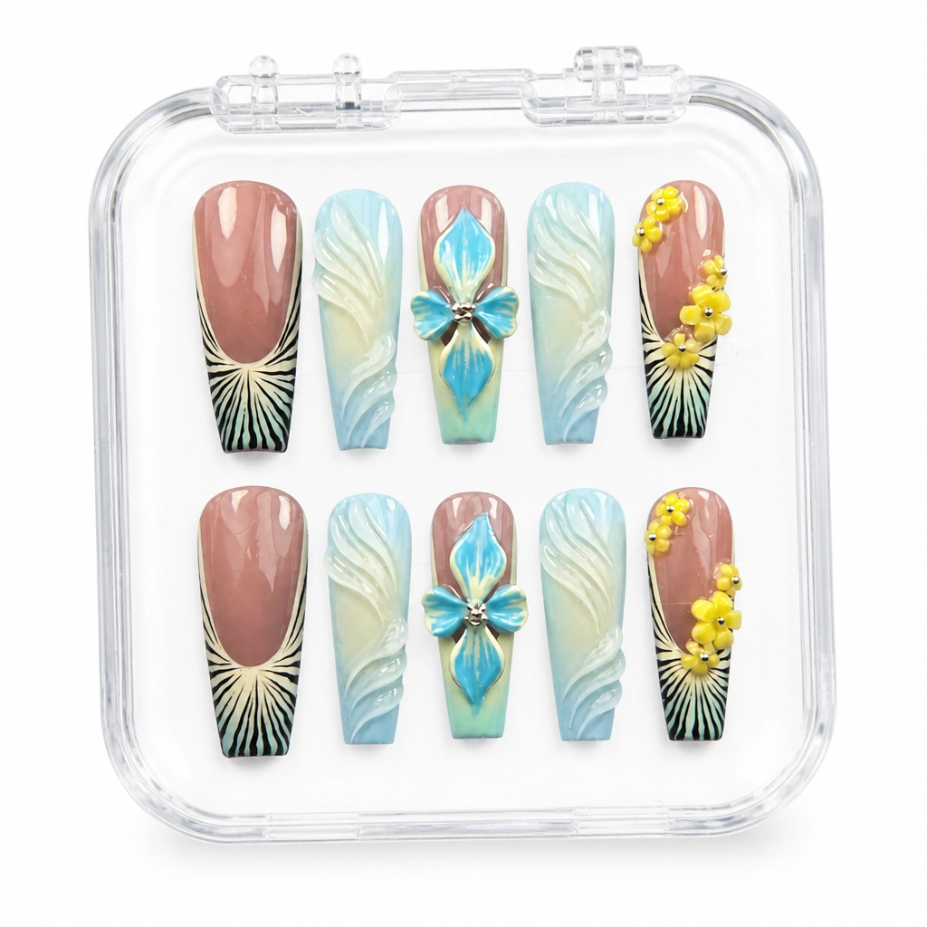 Press-on Nails Wholesale $7.90 Serene Bloom by Yabe Vietnam