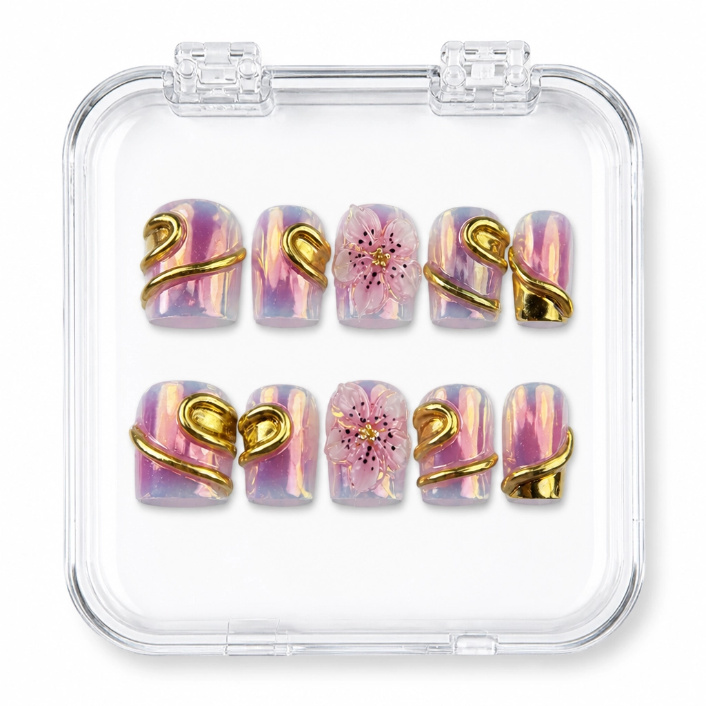 Press-on Nails Wholesale $7.90 Gold Blossom Dream by Yabe Vietnam