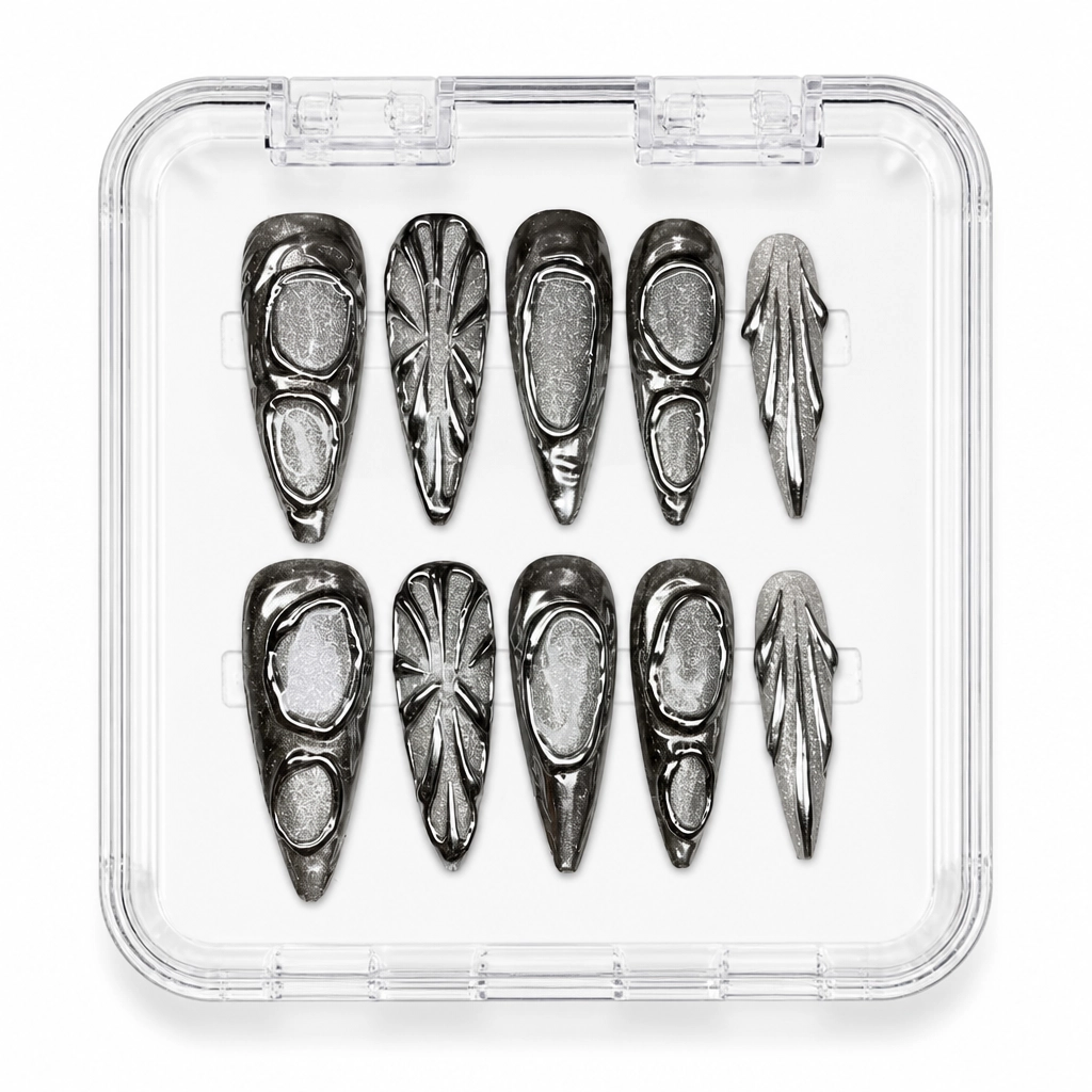 Press-on Nails Wholesale $7.90 Liquid Chrome Eclipse by Yabe Vietnam