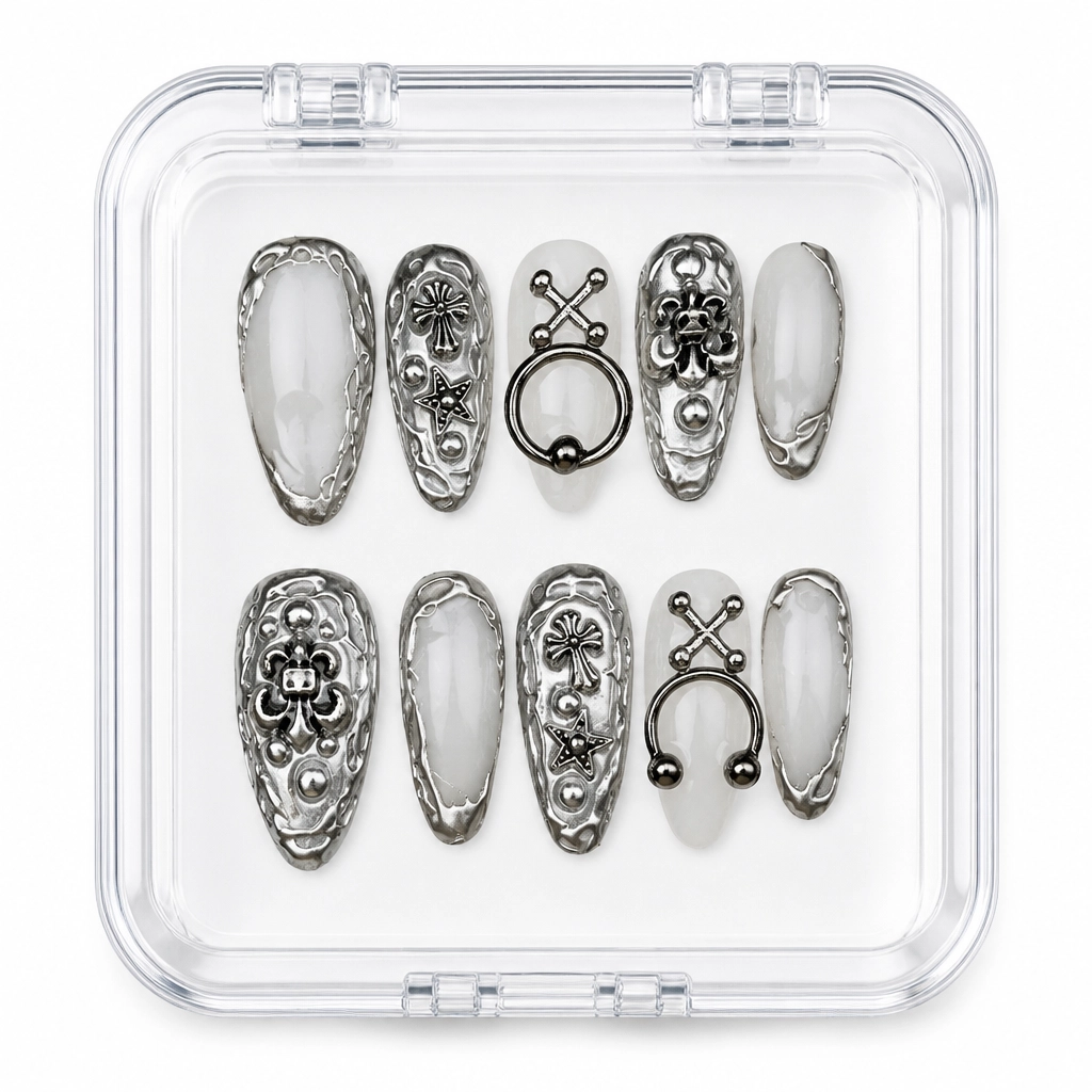 Press-on Nails Wholesale $7.90 Cyberpunk Chrome by Yabe Vietnam