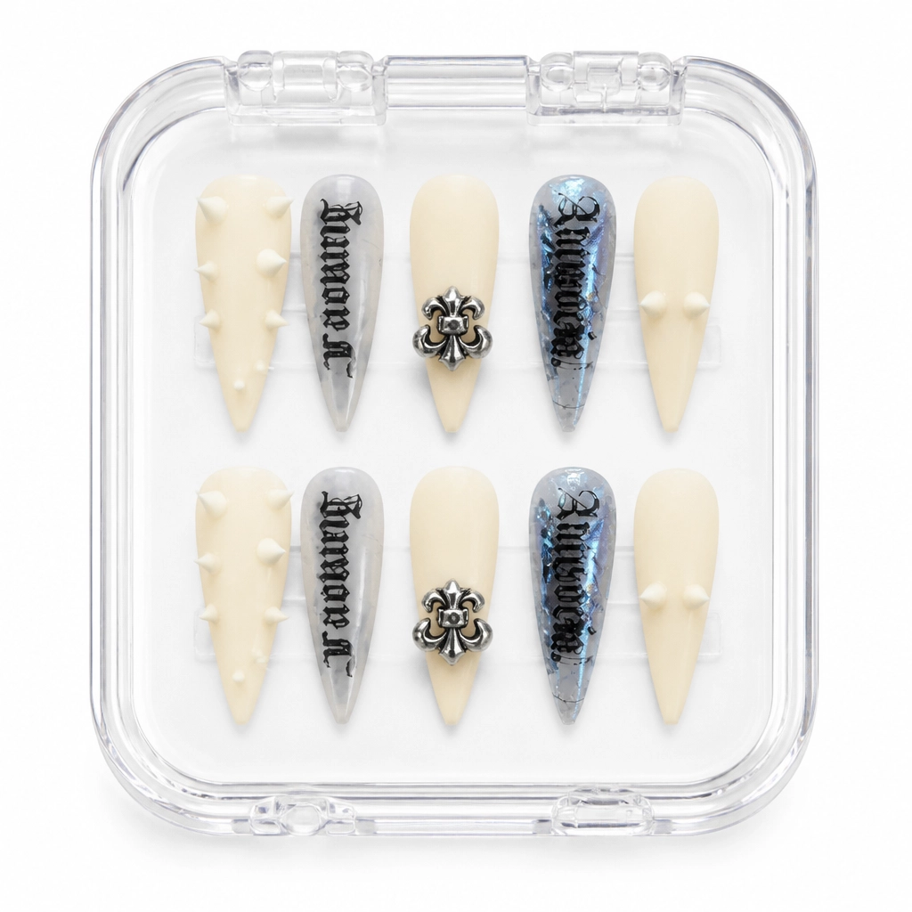Press-on Nails Wholesale $7.90 Gothic Chrome Punk by Yabe Vietnam