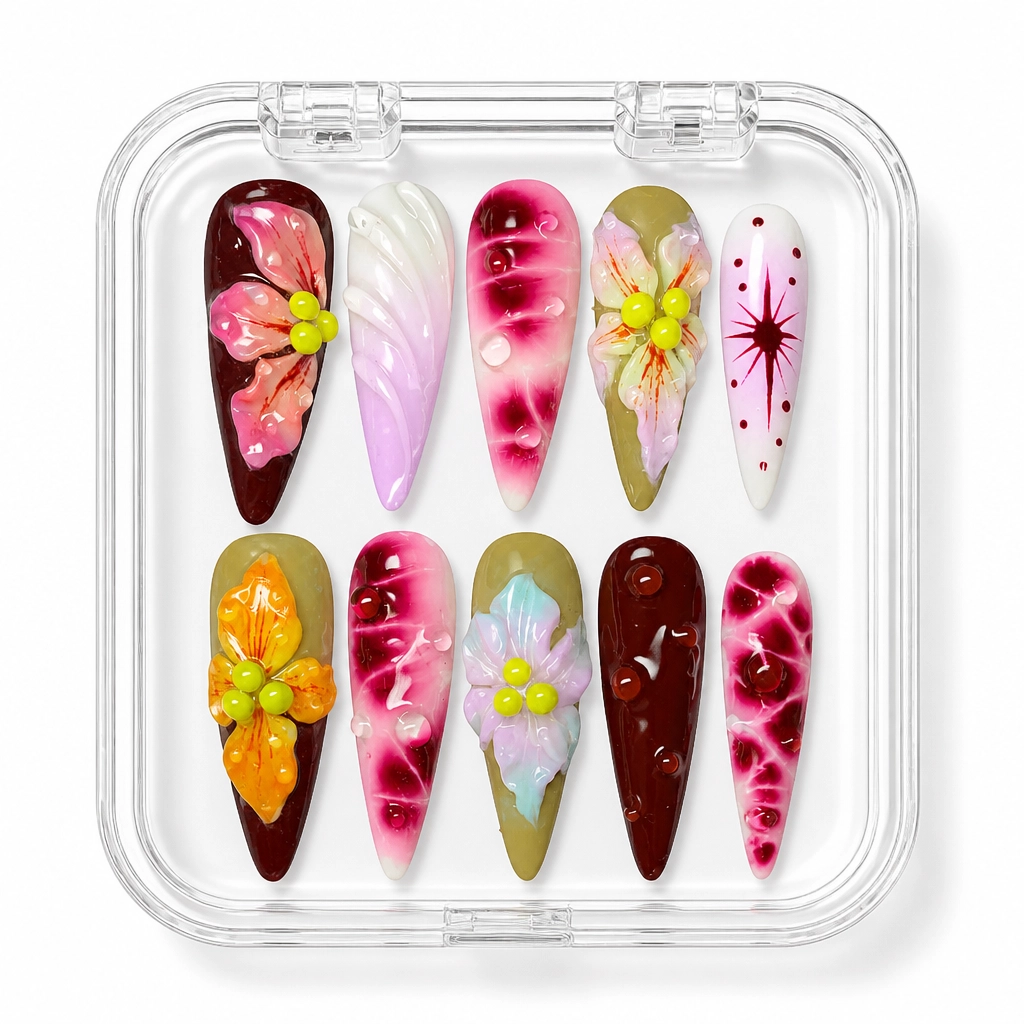 Press-on Nails Wholesale $7.90 Velvet Petal Noir by Yabe Vietnam