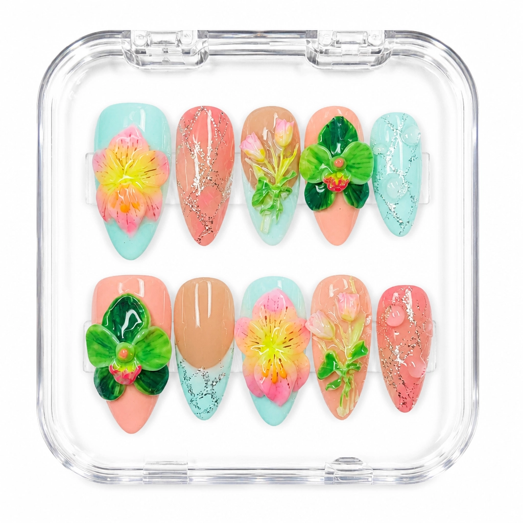 Press-on Nails Wholesale $7.90 Orchid Bloom by Yabe Vietnam