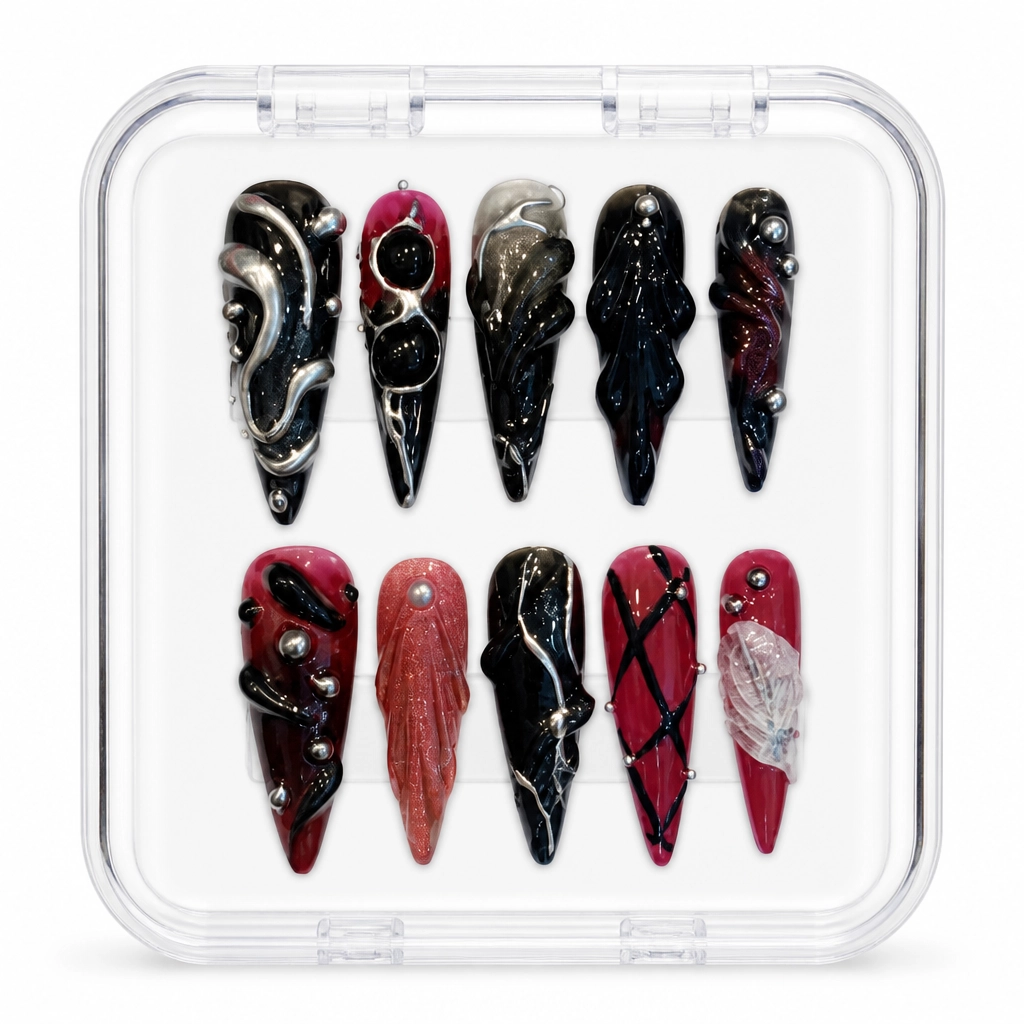 Press-on Nails Wholesale $7.90 Crimson Elegance by Yabe Vietnam