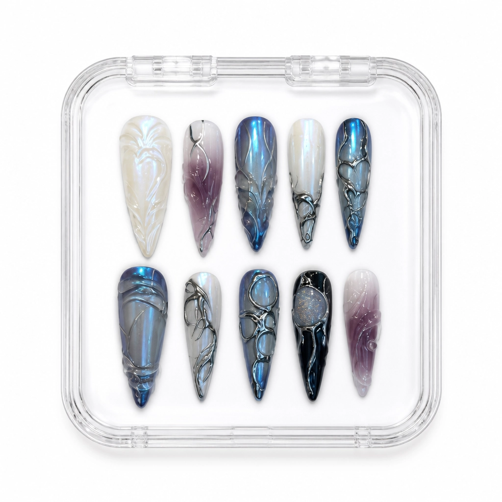 Press-on Nails Wholesale $7.90 Cosmic Marble by Yabe Vietnam