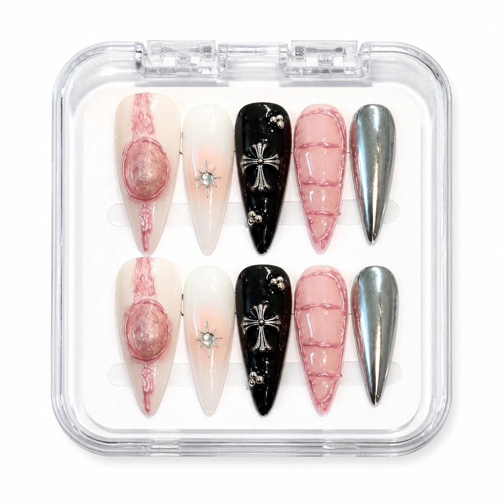 Press-on Nails Wholesale $7.90 Midnight Rose Luxe by Yabe Vietnam