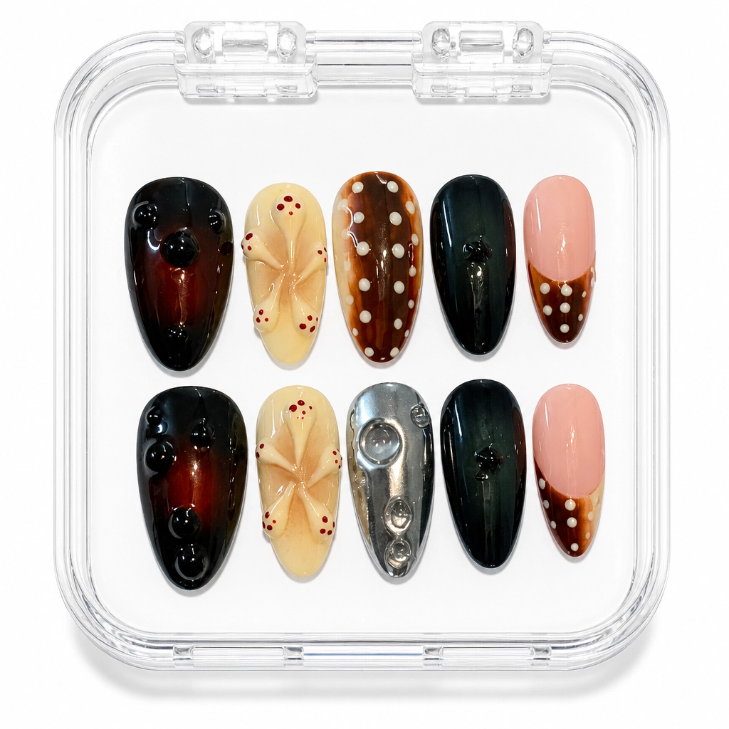 Press-on Nails Wholesale $7.90 Velvet Tortoise by Yabe Vietnam