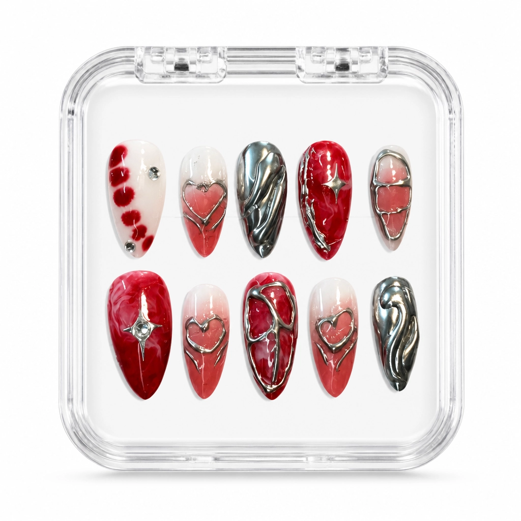 Press-on Nails Wholesale $7.90 Crimson Elegance by Yabe Vietnam