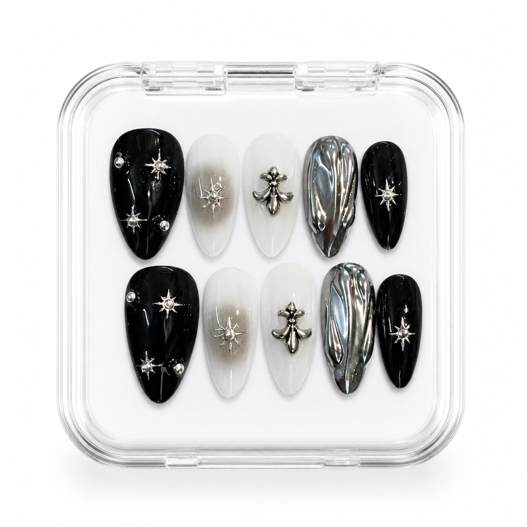Press-on Nails Wholesale $7.90 Midnight Snowflake by Yabe Vietnam