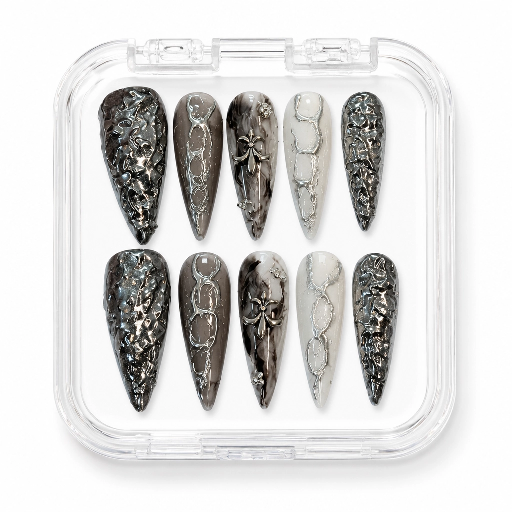 Press-on Nails Wholesale $7.90 Midnight Glitter by Yabe Vietnam