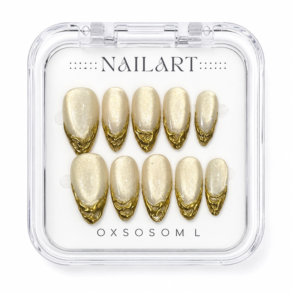 Press-on Nails Wholesale $7.90 Luxe Gold Stilettos by Yabe Vietnam
