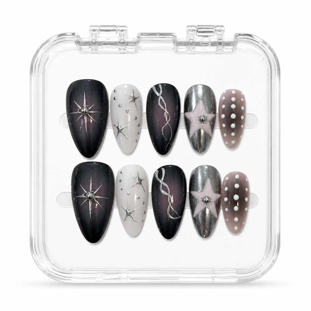 Press-on Nails Wholesale $7.90 Stellar Noir by Yabe Vietnam