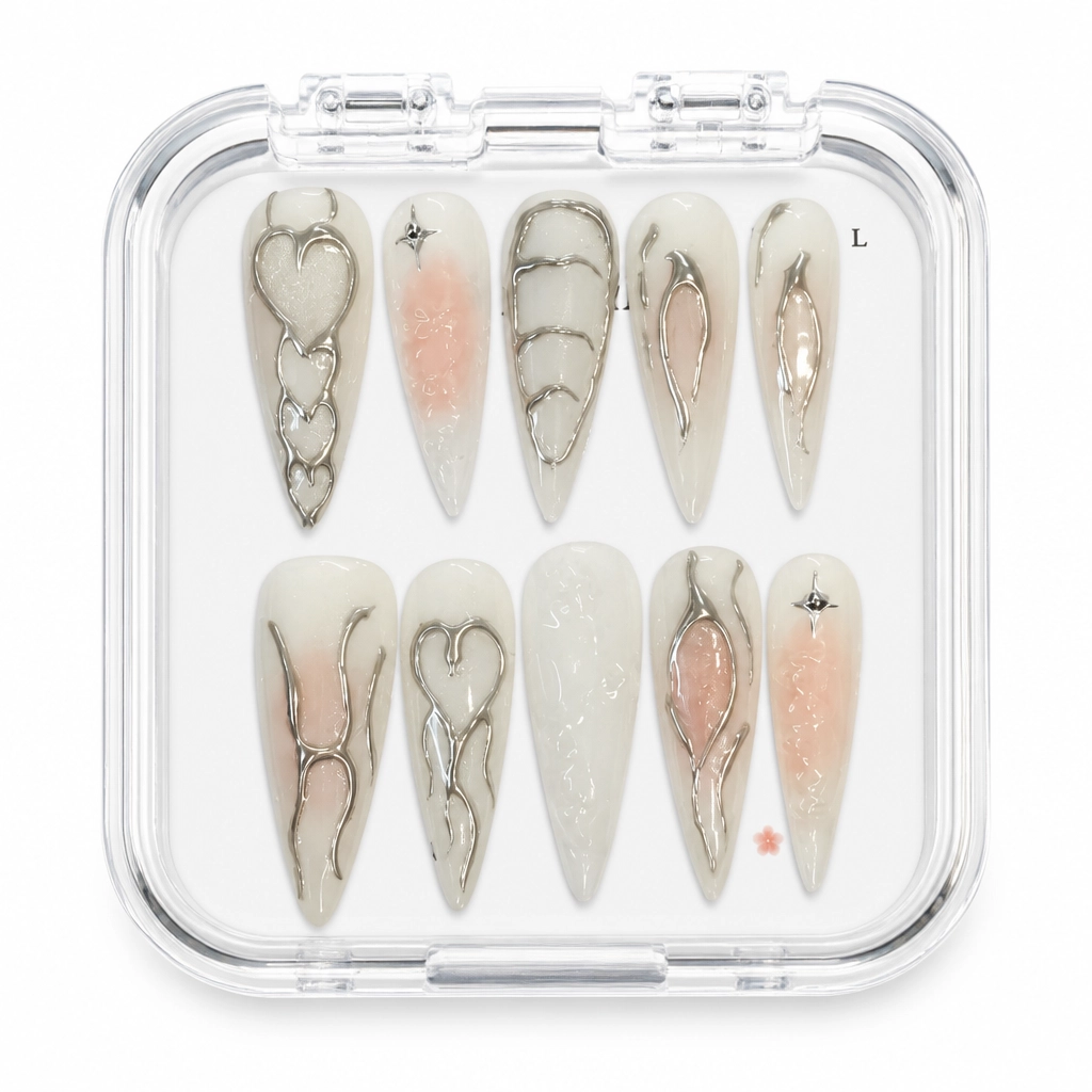 Press-on Nails Wholesale $7.90 Marble Blossom by Yabe Vietnam