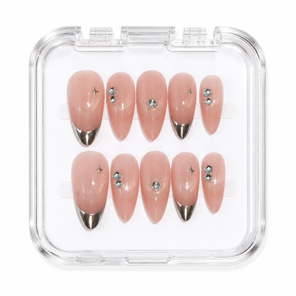 Press-on Nails Wholesale $7.90 Nude Luxe Sparkle by Yabe Vietnam