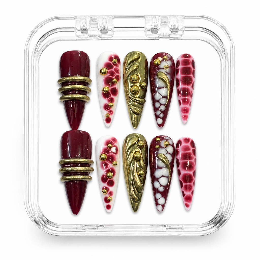 Press-on Nails Wholesale $7.90 Crimson Illusion by Yabe Vietnam
