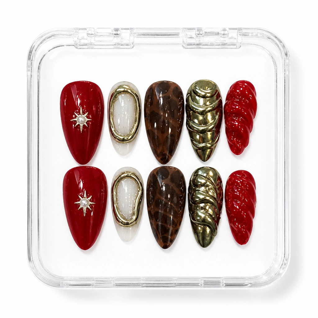 Press-on Nails Wholesale $7.90 Crimson Charm by Yabe Vietnam