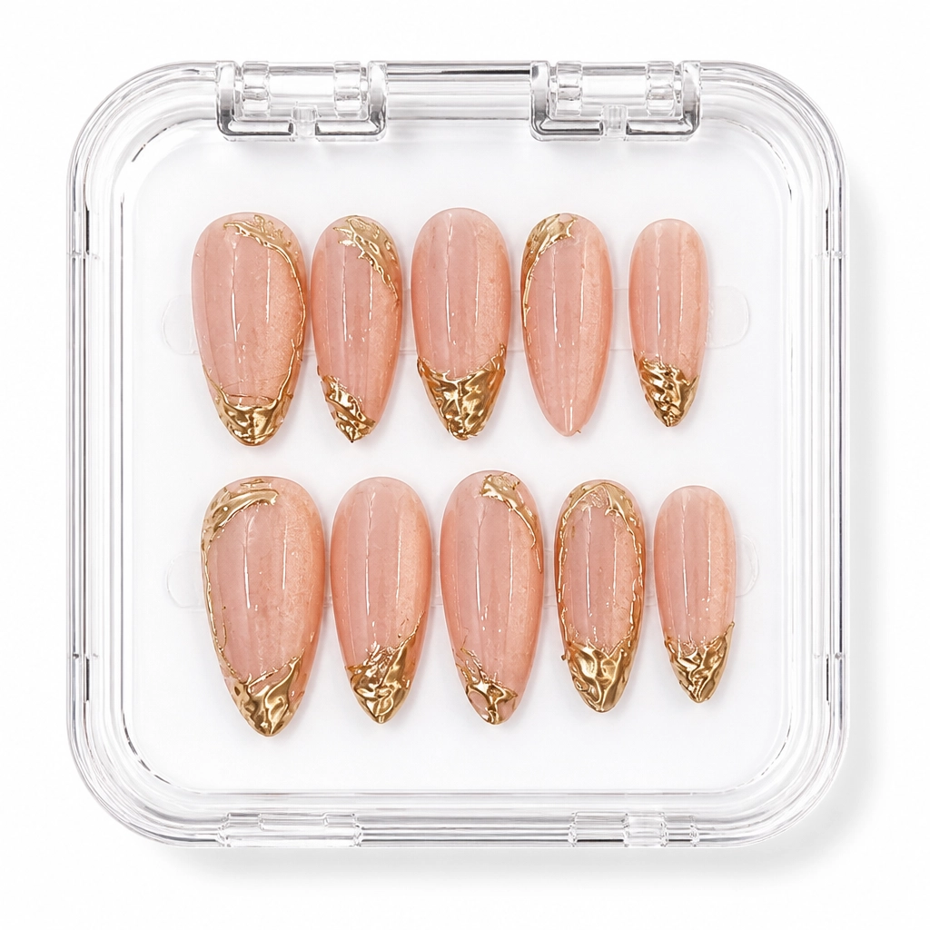 Press-on Nails Wholesale $7.90 Golden Elegance by Yabe Vietnam